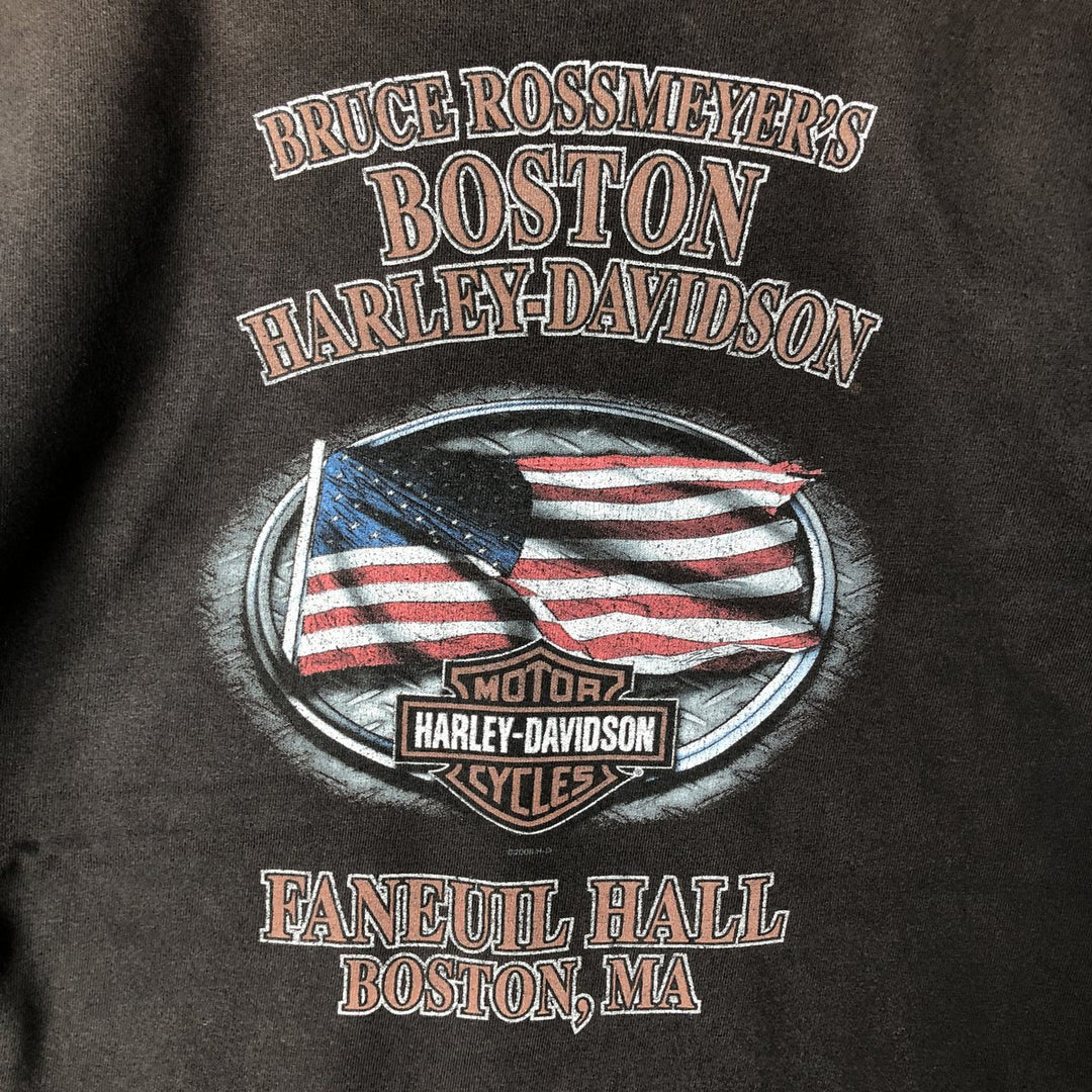 00'S Harley-Davidson Motorcycle Bike T-shirt Men's M size cotton Charcoal Vintage Second Hand