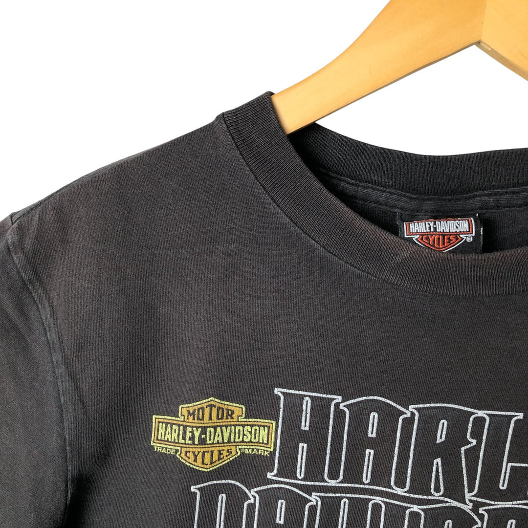 00'S Harley-Davidson Motorcycle Bike T-shirt Men's M size cotton Charcoal Vintage Second Hand