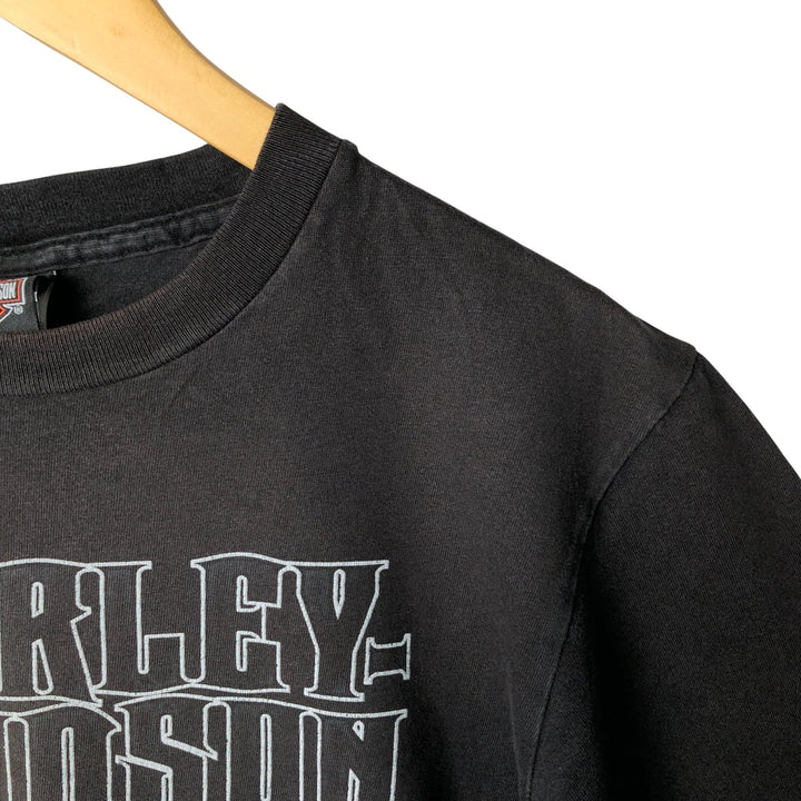 00'S Harley-Davidson Motorcycle Bike T-shirt Men's M size cotton Charcoal Vintage Second Hand