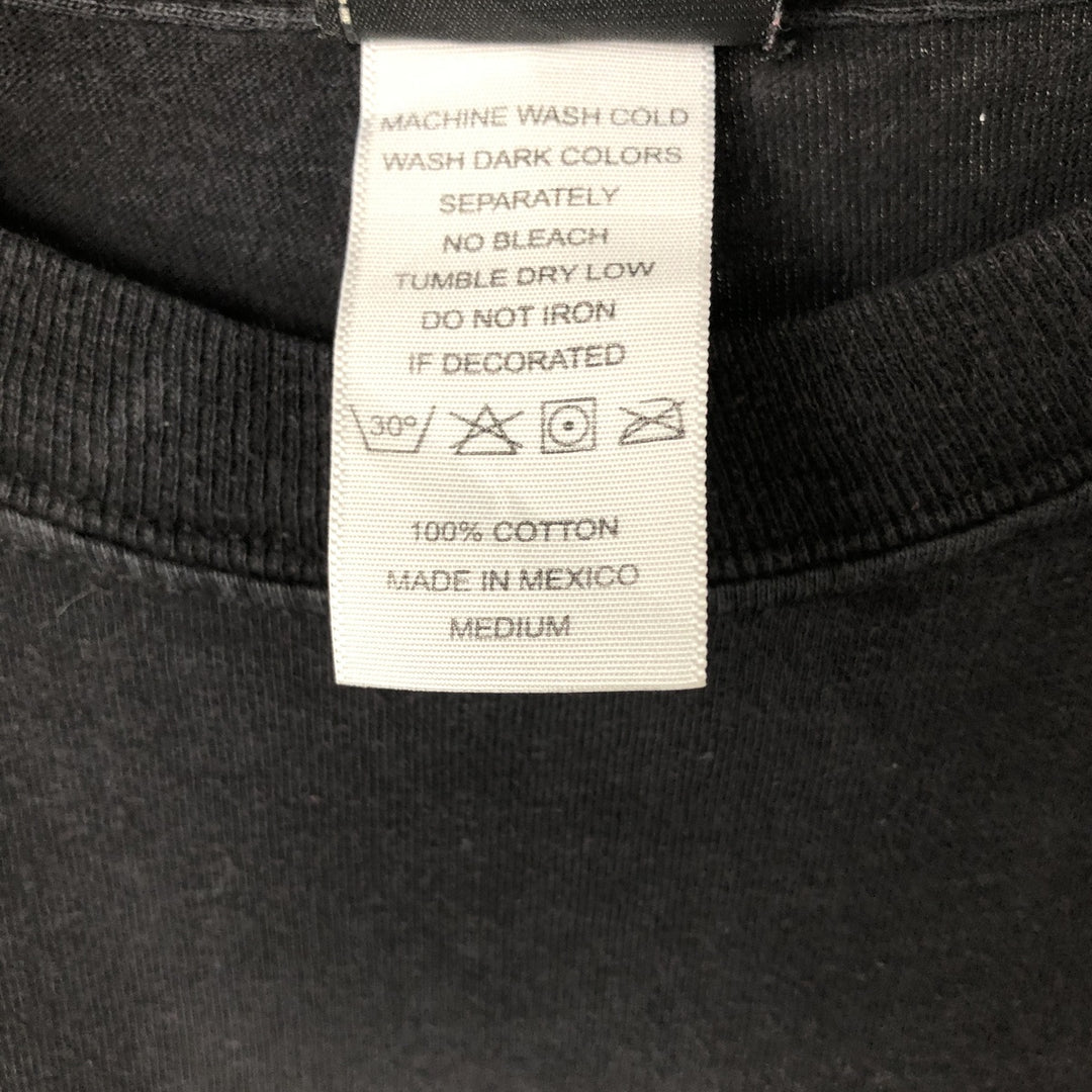 00'S Harley-Davidson Fire Pattern Motorcycle Bike T-Shirt Men's M cotton black type Vintage Second Hand