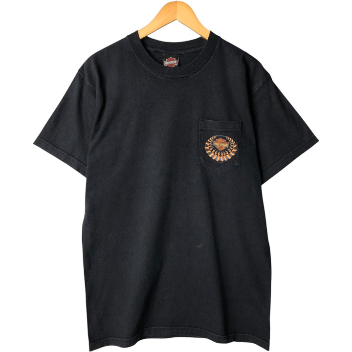 00'S Harley-Davidson Motorcycle Bike T-shirt Made in USA Men's L size cotton black type Vintage Second Hand