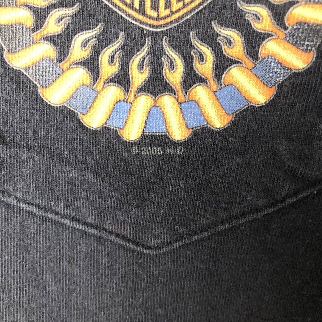 00'S Harley-Davidson Motorcycle Bike T-shirt Made in USA Men's L size cotton black type Vintage Second Hand