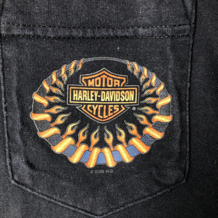 00'S Harley-Davidson Motorcycle Bike T-shirt Made in USA Men's L size cotton black type Vintage Second Hand