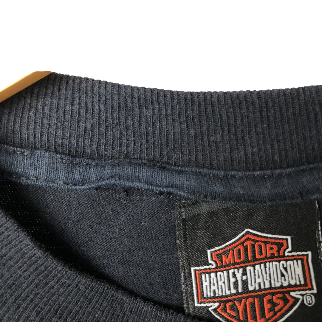 00'S Harley-Davidson Motorcycle Bike T-shirt Made in USA Men's L size cotton black type Vintage Second Hand