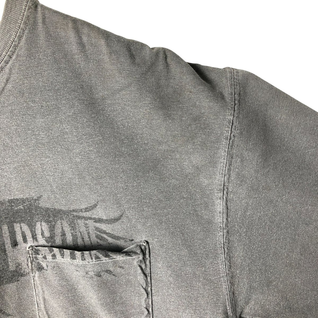 00'S Harley-Davidson Eagle Pattern Motorcycle Bike T-shirt Men's L size cotton gray type Vintage Second Hand