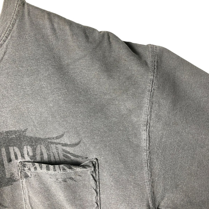 00'S Harley-Davidson Eagle Pattern Motorcycle Bike T-shirt Men's L size cotton gray type Vintage Second Hand