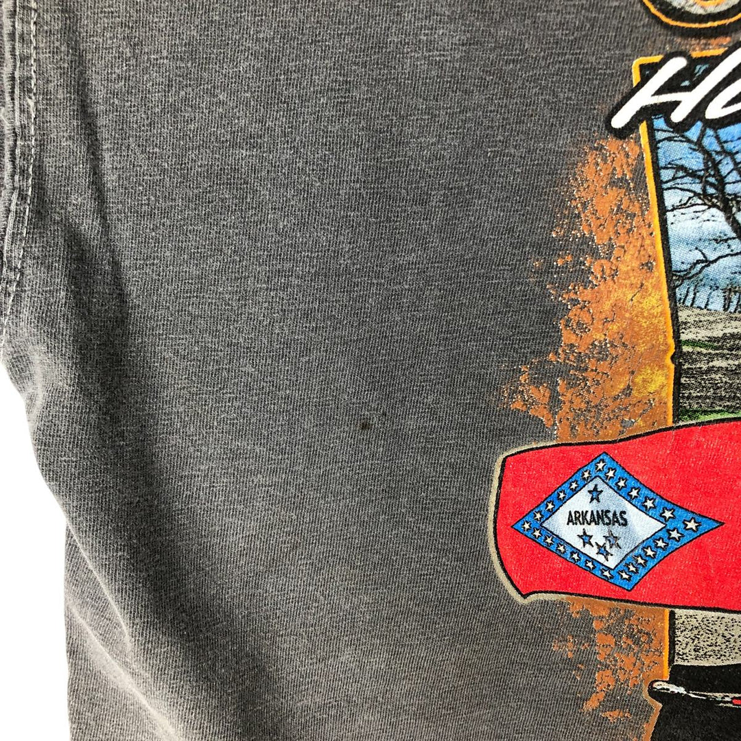 00'S Harley-Davidson Eagle Pattern Motorcycle Bike T-shirt Men's L size cotton gray type Vintage Second Hand