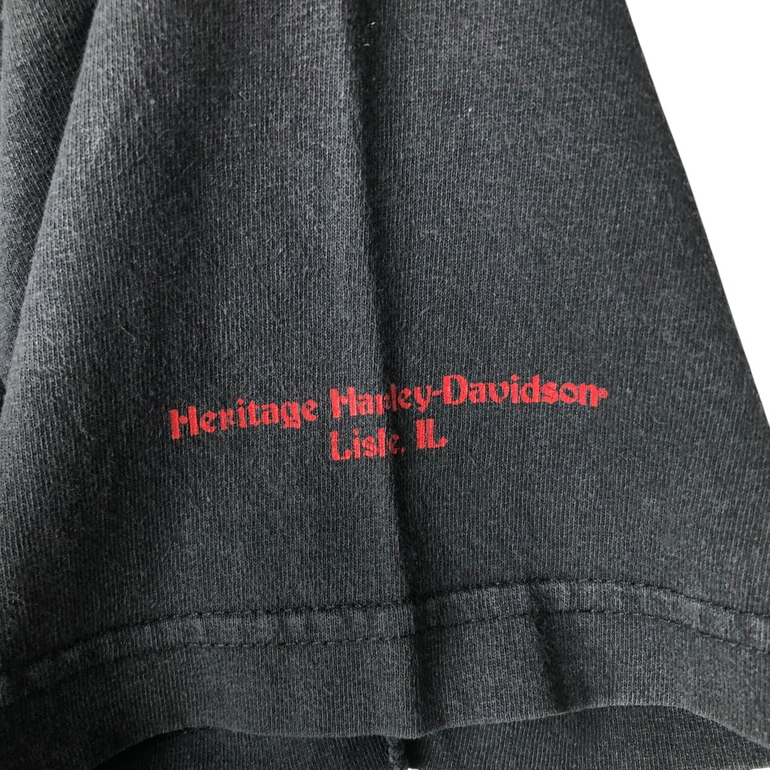 00'S Harley-Davidson Motorcycle Bike T-shirt Men's L size cotton black type Vintage Second Hand