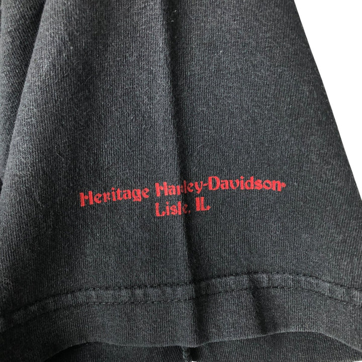00'S Harley-Davidson Motorcycle Bike T-shirt Men's L size cotton black type Vintage Second Hand
