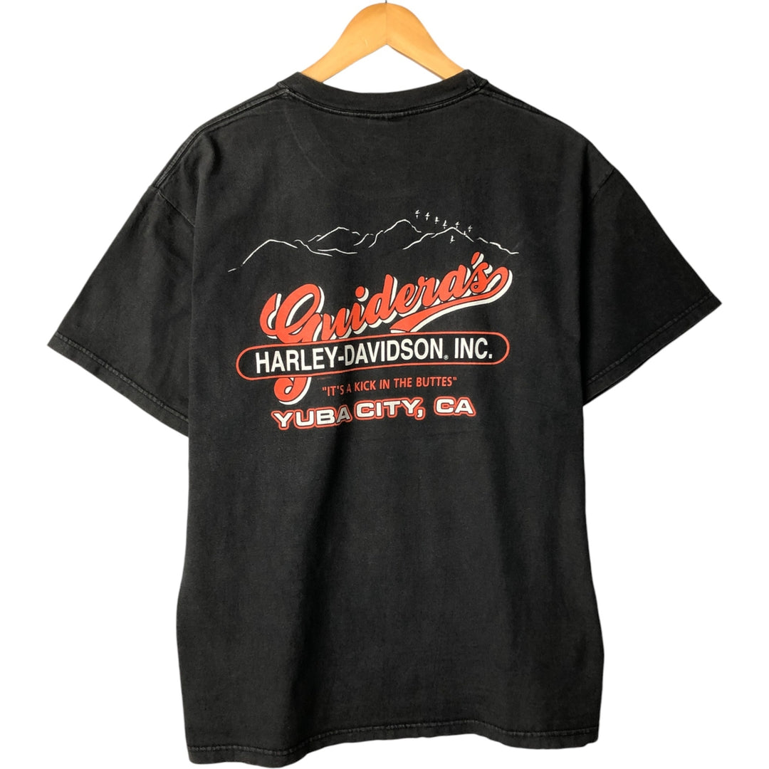 00'S Harley-Davidson Motorcycle Bike T-shirt Made in USA Men's XL cotton black type Vintage Second Hand