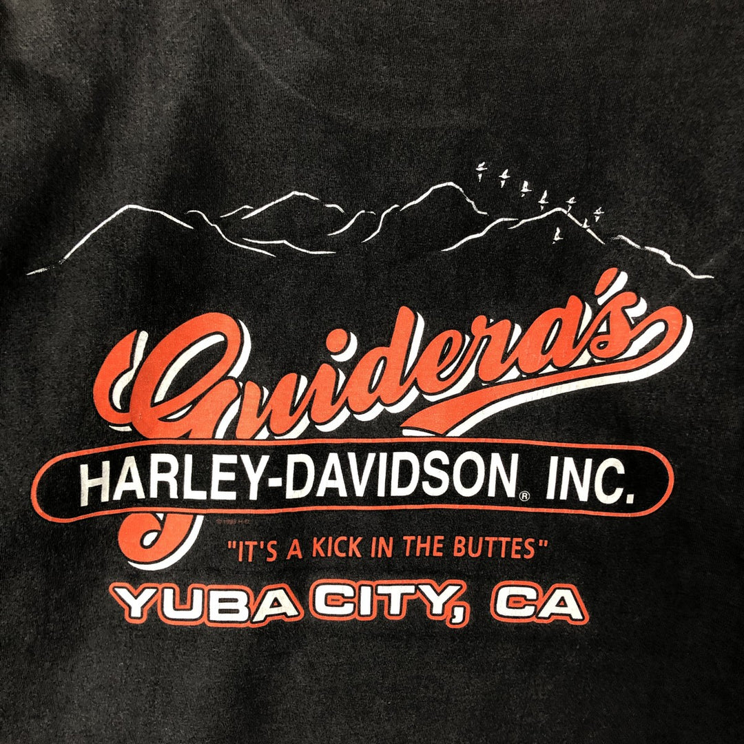 00'S Harley-Davidson Motorcycle Bike T-shirt Made in USA Men's XL cotton black type Vintage Second Hand