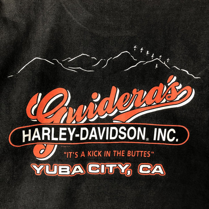 00'S Harley-Davidson Motorcycle Bike T-shirt Made in USA Men's XL cotton black type Vintage Second Hand