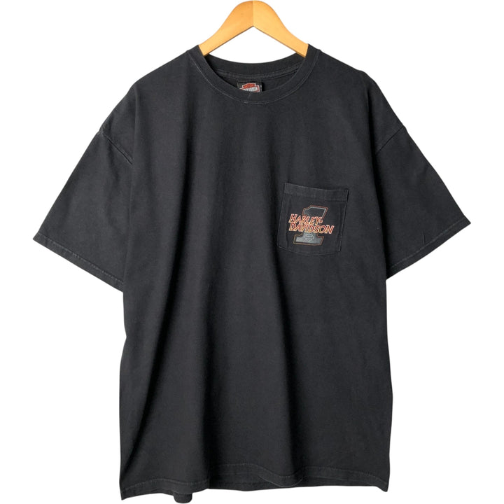 00'S Harley-Davidson Motorcycle Bike T-shirt Made in USA Men's XL cotton black type Vintage Second Hand