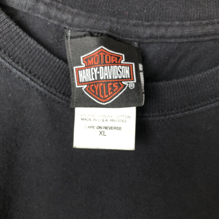 00'S Harley-Davidson Motorcycle Bike T-shirt Made in USA Men's XL cotton black type Vintage Second Hand