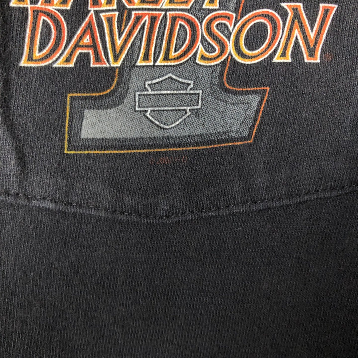 00'S Harley-Davidson Motorcycle Bike T-shirt Made in USA Men's XL cotton black type Vintage Second Hand