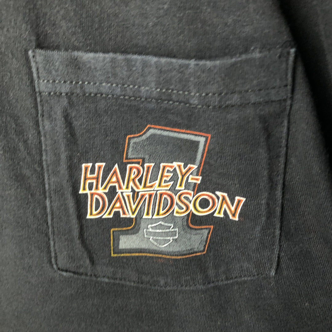 00'S Harley-Davidson Motorcycle Bike T-shirt Made in USA Men's XL cotton black type Vintage Second Hand