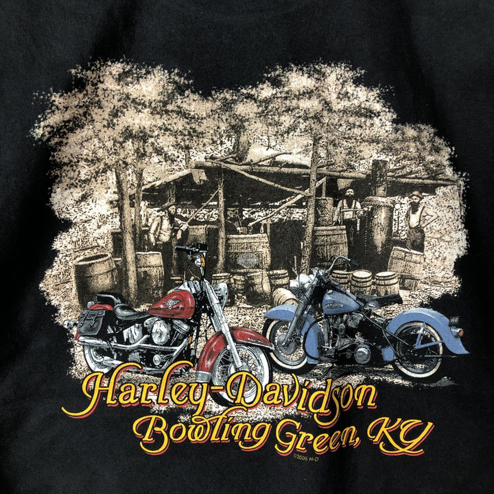 00'S Harley-Davidson Motorcycle Bike T-shirt Made in USA Men's XL cotton black type Vintage Second Hand
