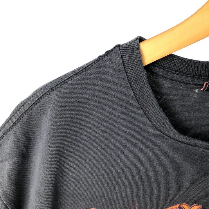 00'S Harley-Davidson Skull Pattern Motorcycle Bike T-shirt Made in USA Men's XL unclear black type Vintage Second Hand