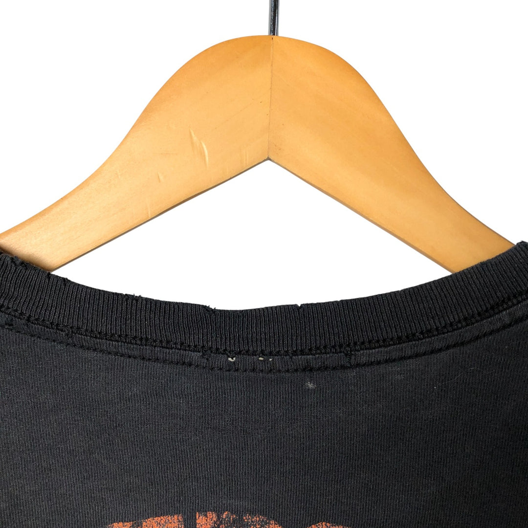 00'S Harley-Davidson Skull Pattern Motorcycle Bike T-shirt Made in USA Men's XL unclear black type Vintage Second Hand