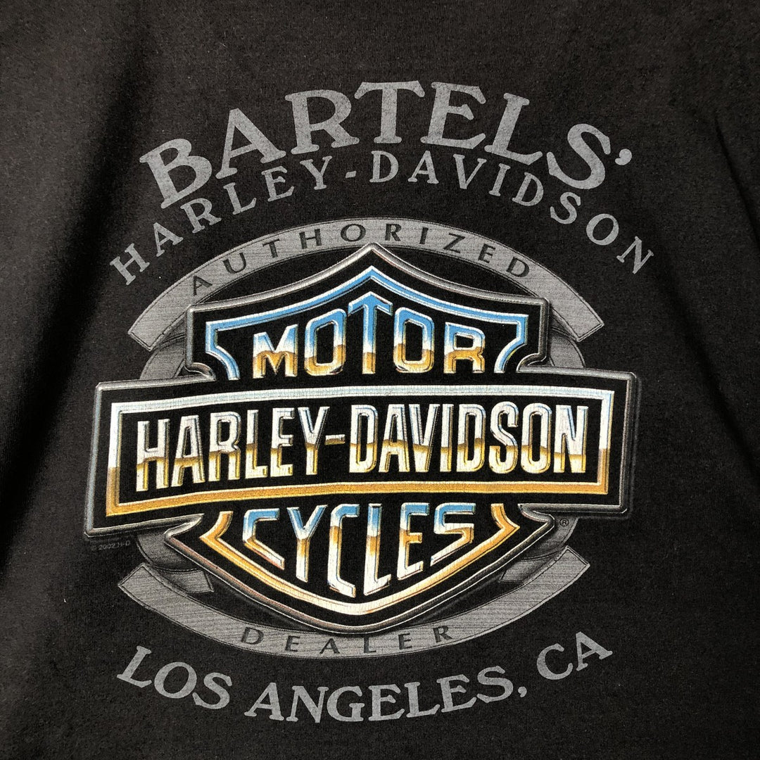 00'S Harley-Davidson Sleeveless Motorcycle Bike T-shirt Made in USA Men's L size cotton brown type Vintage Second Hand