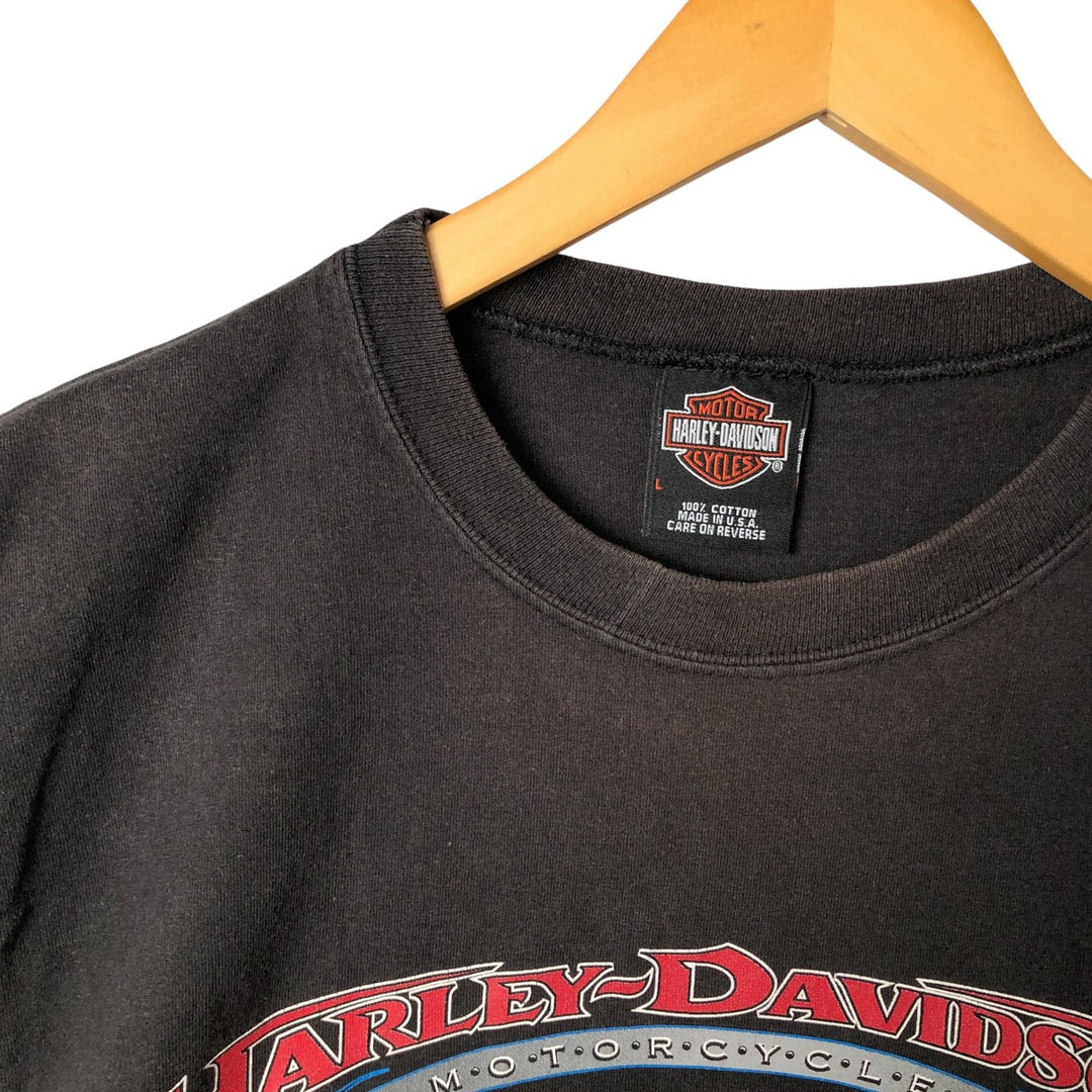 00'S Harley-Davidson Sleeveless Motorcycle Bike T-shirt Made in USA Men's L size cotton brown type Vintage Second Hand