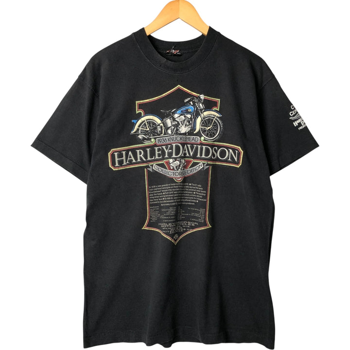 Harley-Davidson Motorcycle Bike T-shirt, Men's Size L unclear black type Vintage Second Hand