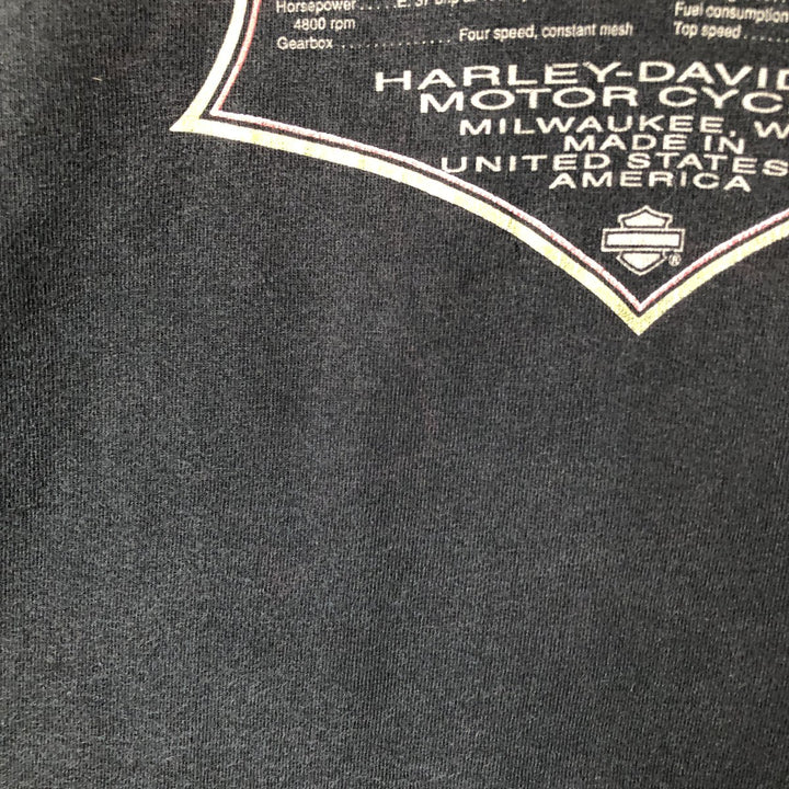 Harley-Davidson Motorcycle Bike T-shirt, Men's Size L unclear black type Vintage Second Hand