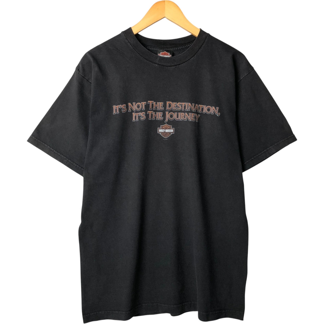 00'S Harley-Davidson Motorcycle Bike T-shirt Men's L size cotton black type Vintage Second Hand