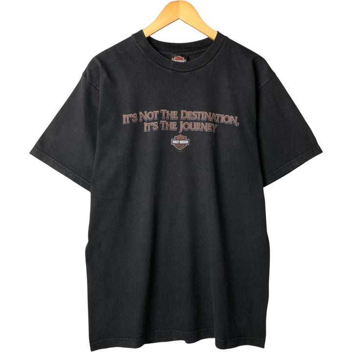 00'S Harley-Davidson Motorcycle Bike T-shirt Men's L size cotton black type Vintage Second Hand