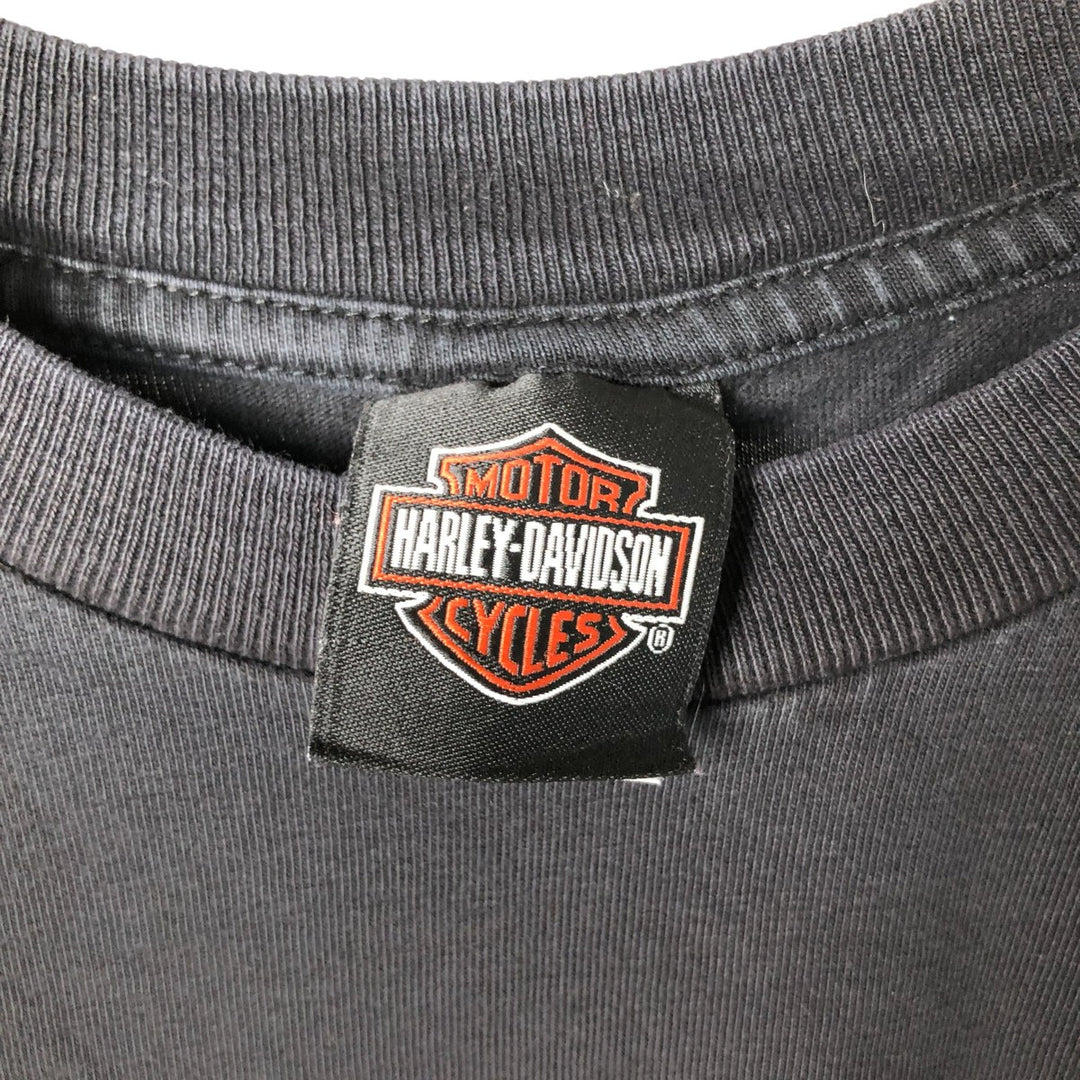 00'S Harley-Davidson Motorcycle Bike T-shirt Men's L size cotton black type Vintage Second Hand