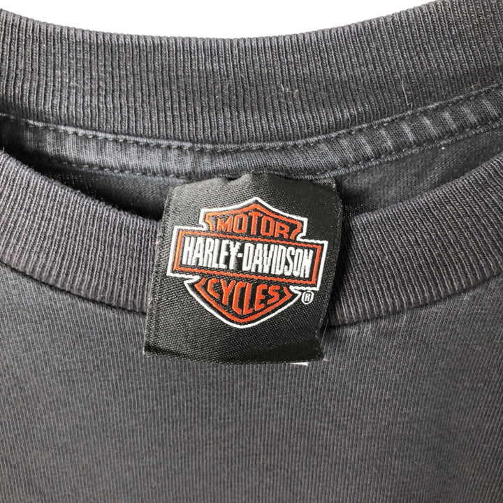 00'S Harley-Davidson Motorcycle Bike T-shirt Men's L size cotton black type Vintage Second Hand