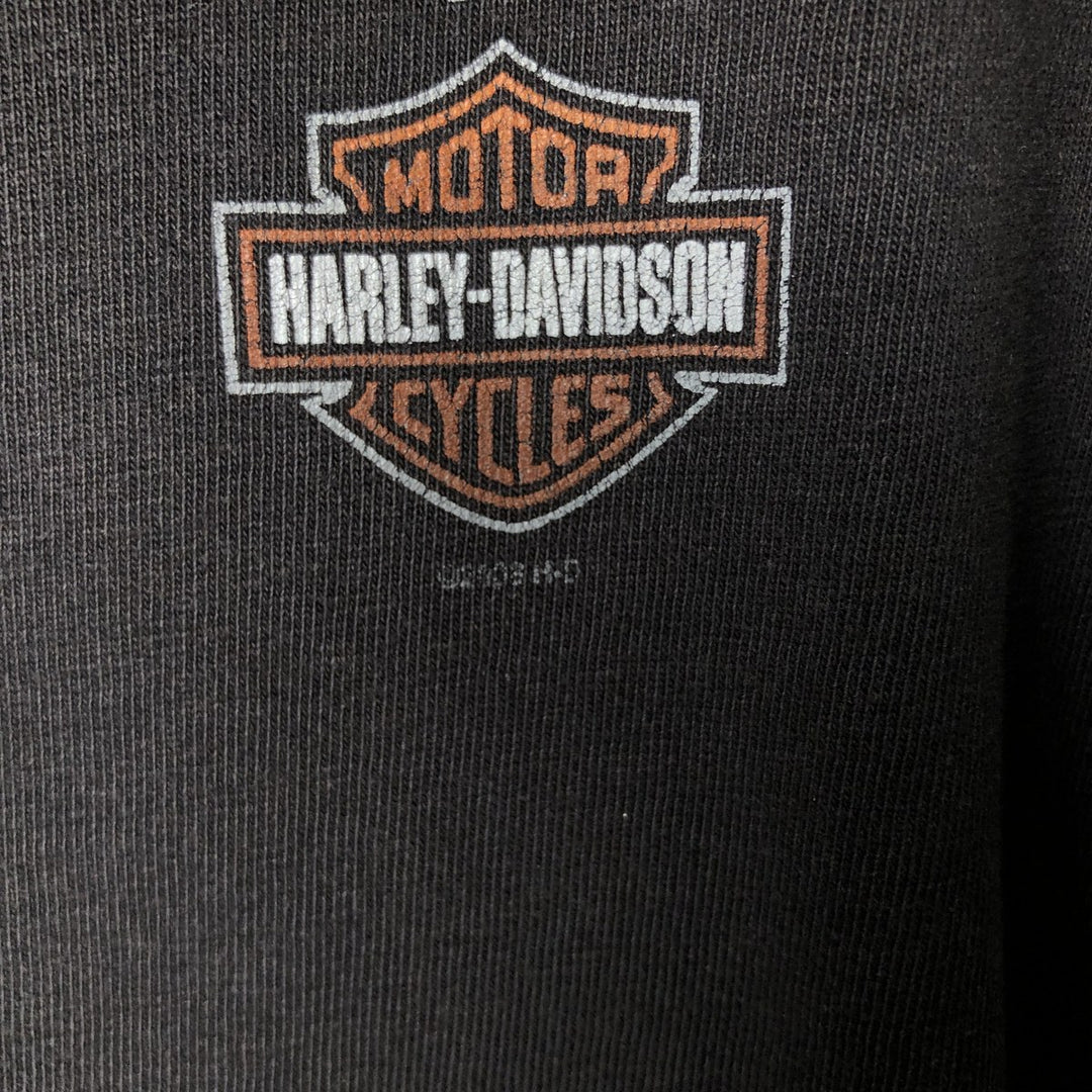00'S Harley-Davidson Motorcycle Bike T-shirt Men's L size cotton black type Vintage Second Hand