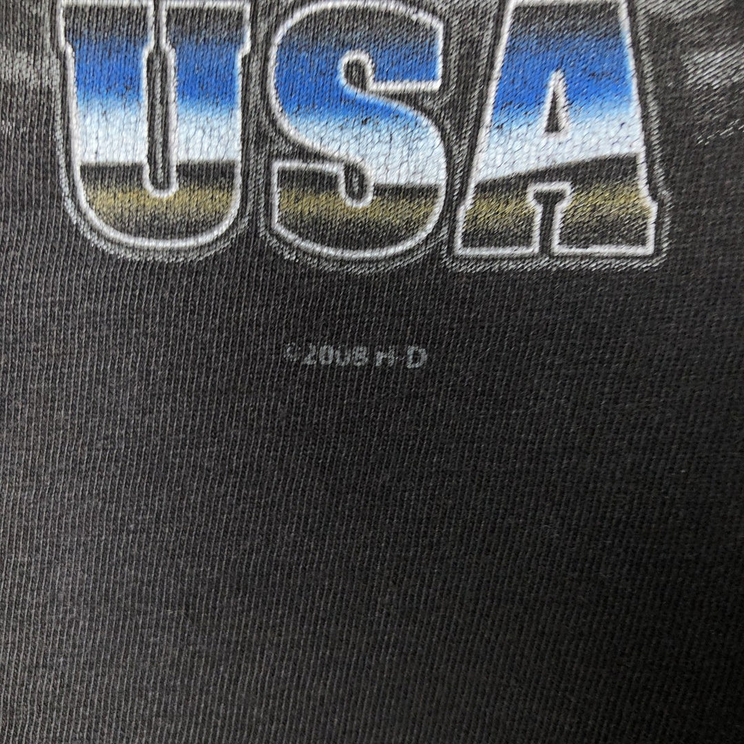 00'S Harley-Davidson Motorcycle Bike T-shirt Men's L size cotton black type Vintage Second Hand