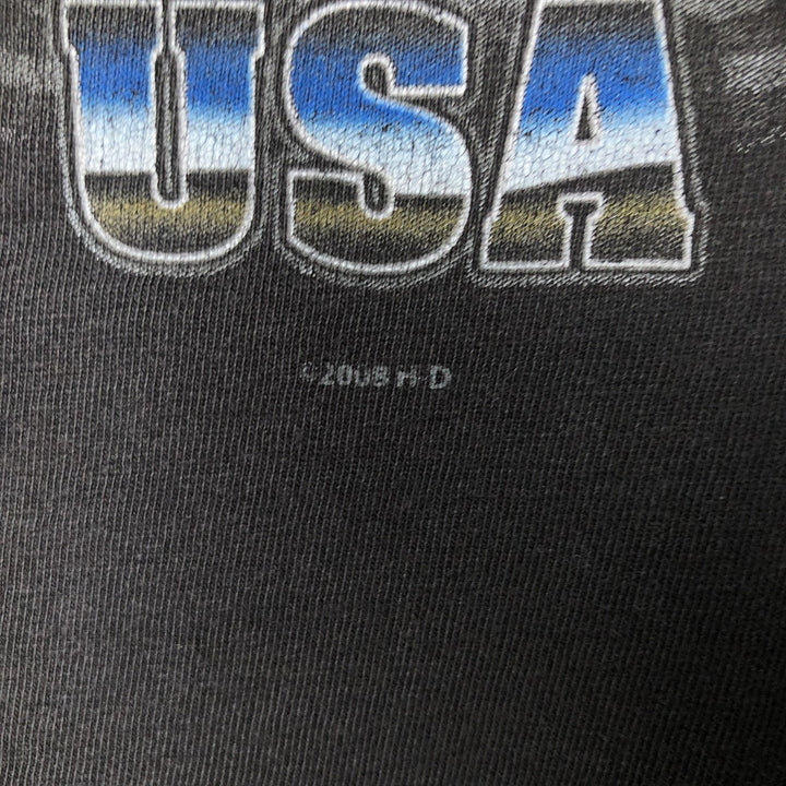 00'S Harley-Davidson Motorcycle Bike T-shirt Men's L size cotton black type Vintage Second Hand