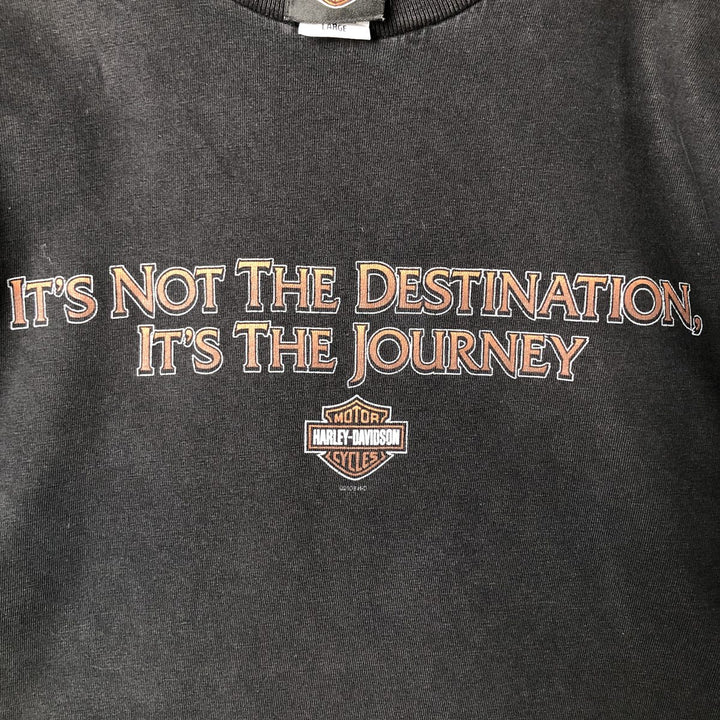 00'S Harley-Davidson Motorcycle Bike T-shirt Men's L size cotton black type Vintage Second Hand