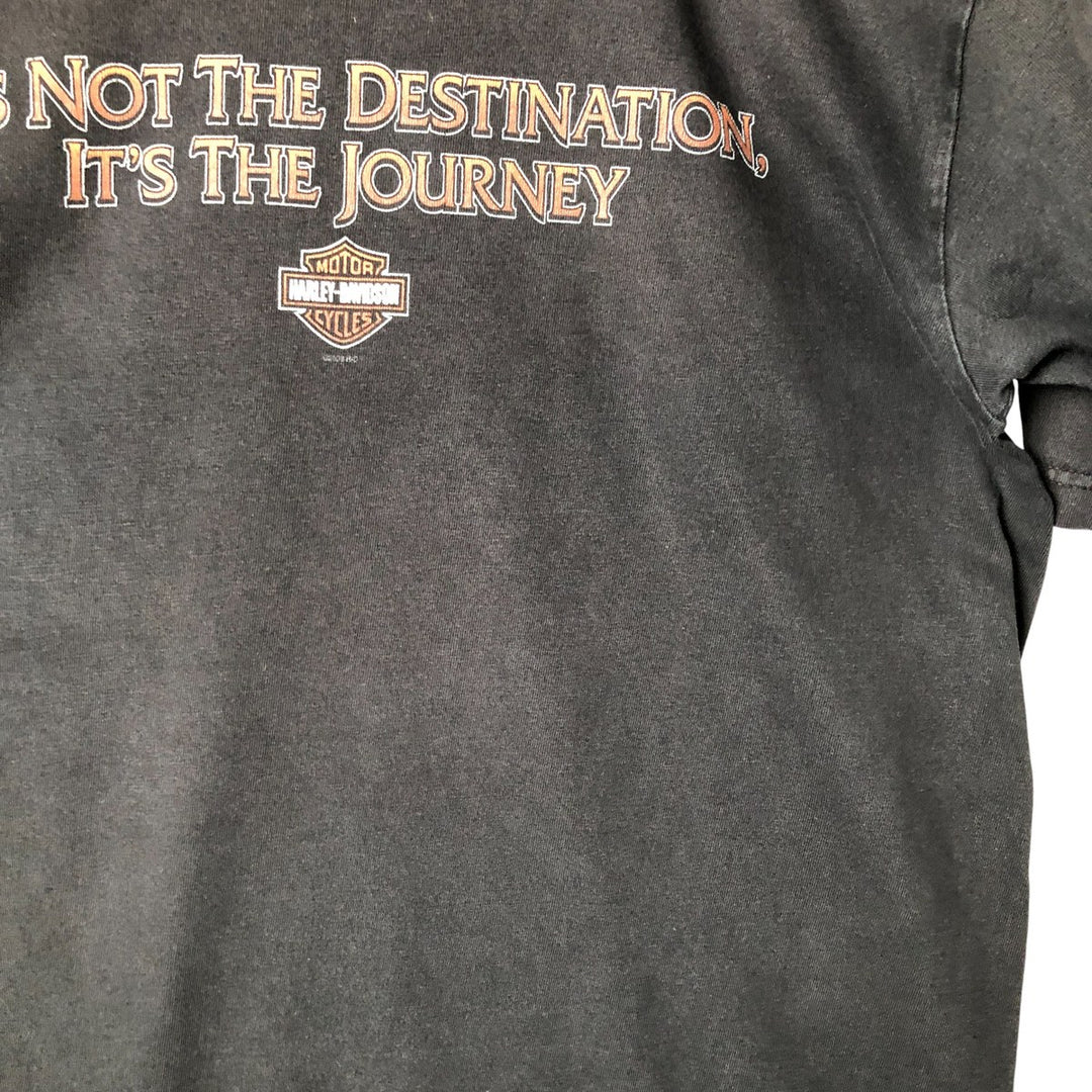 00'S Harley-Davidson Motorcycle Bike T-shirt Men's L size cotton black type Vintage Second Hand