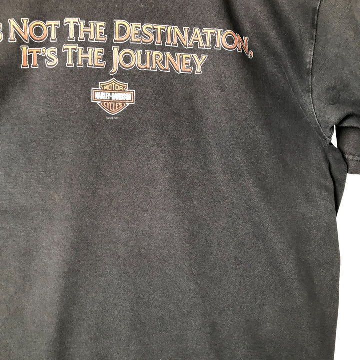 00'S Harley-Davidson Motorcycle Bike T-shirt Men's L size cotton black type Vintage Second Hand
