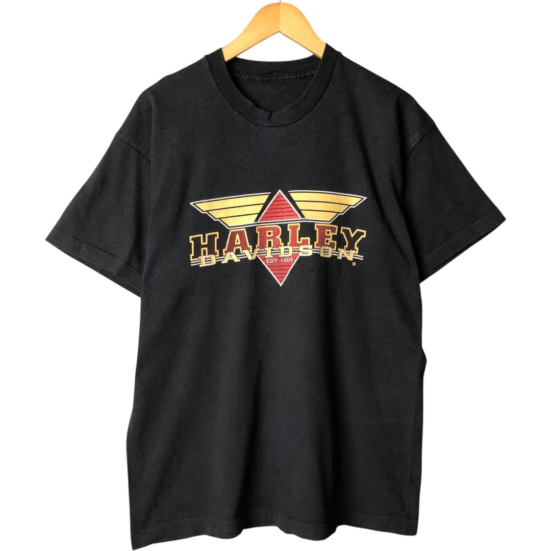 Harley-Davidson Motorcycle Bike T-shirt, Men's XL size unclear black type Vintage Second Hand