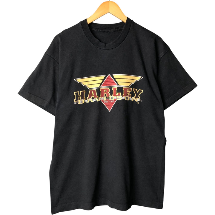 Harley-Davidson Motorcycle Bike T-shirt, Men's XL size unclear black type Vintage Second Hand
