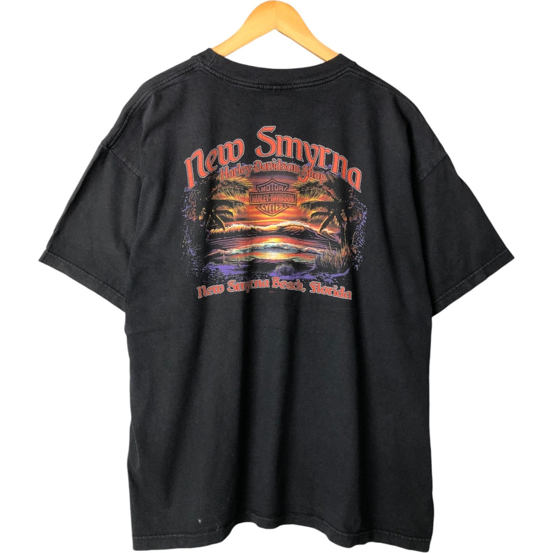 00'S Harley-Davidson Motorcycle Bike T-shirt Made in USA Men's XXL cotton black type Vintage Second Hand