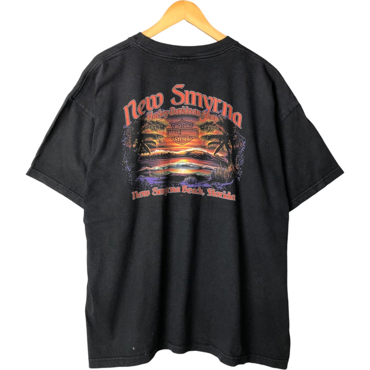 00'S Harley-Davidson Motorcycle Bike T-shirt Made in USA Men's XXL cotton black type Vintage Second Hand