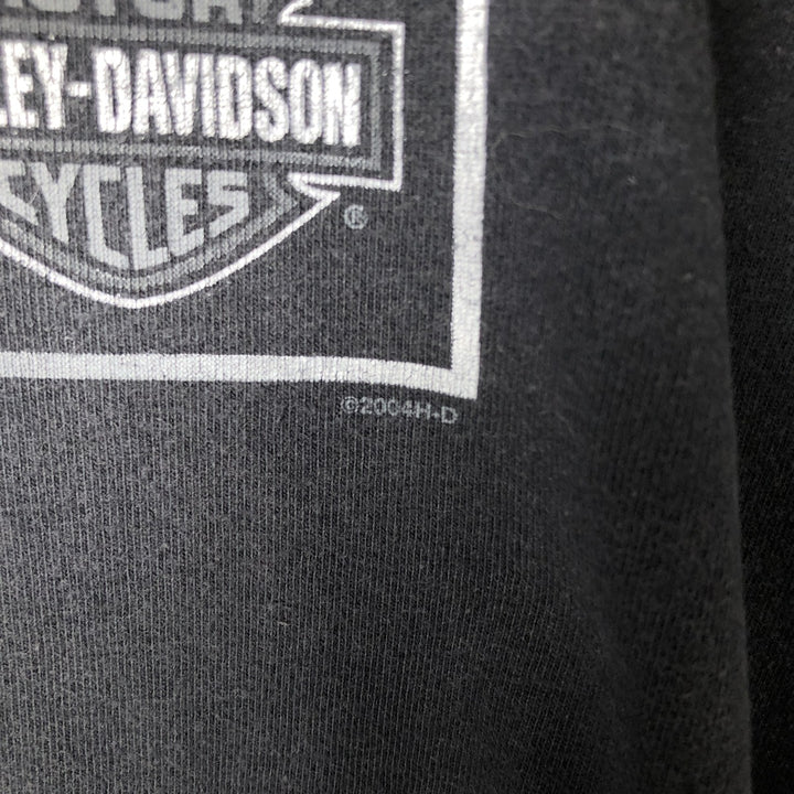 00'S Harley-Davidson Motorcycle Bike T-shirt Made in USA Men's XXL cotton black type Vintage Second Hand