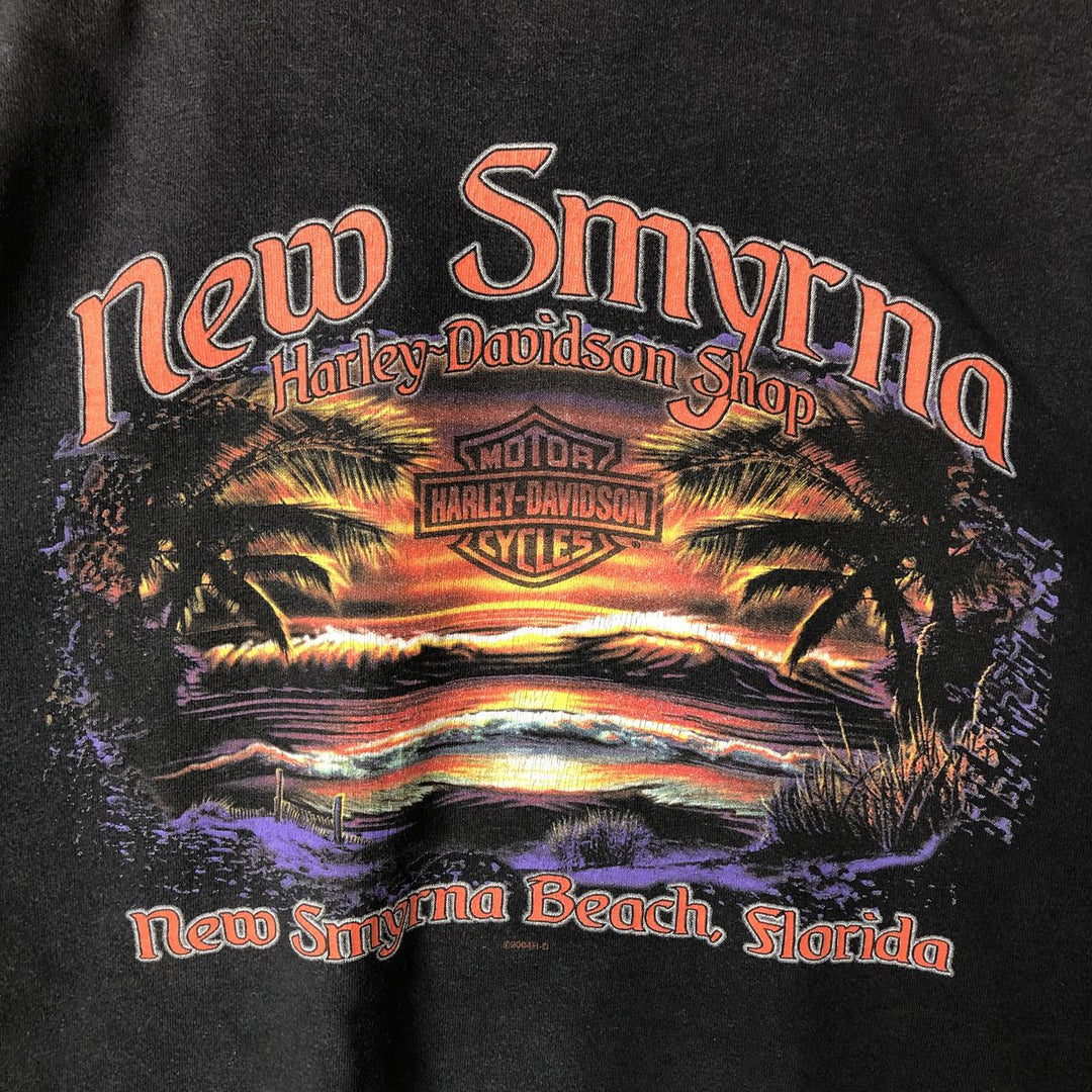 00'S Harley-Davidson Motorcycle Bike T-shirt Made in USA Men's XXL cotton black type Vintage Second Hand