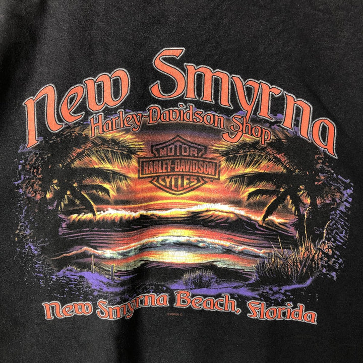 00'S Harley-Davidson Motorcycle Bike T-shirt Made in USA Men's XXL cotton black type Vintage Second Hand