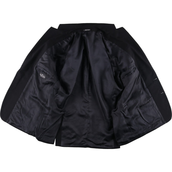 MOSS BROS Herringbone Wool Tailored Jacket, Made in England, Men's Size L wool black type Vintage Second Hand