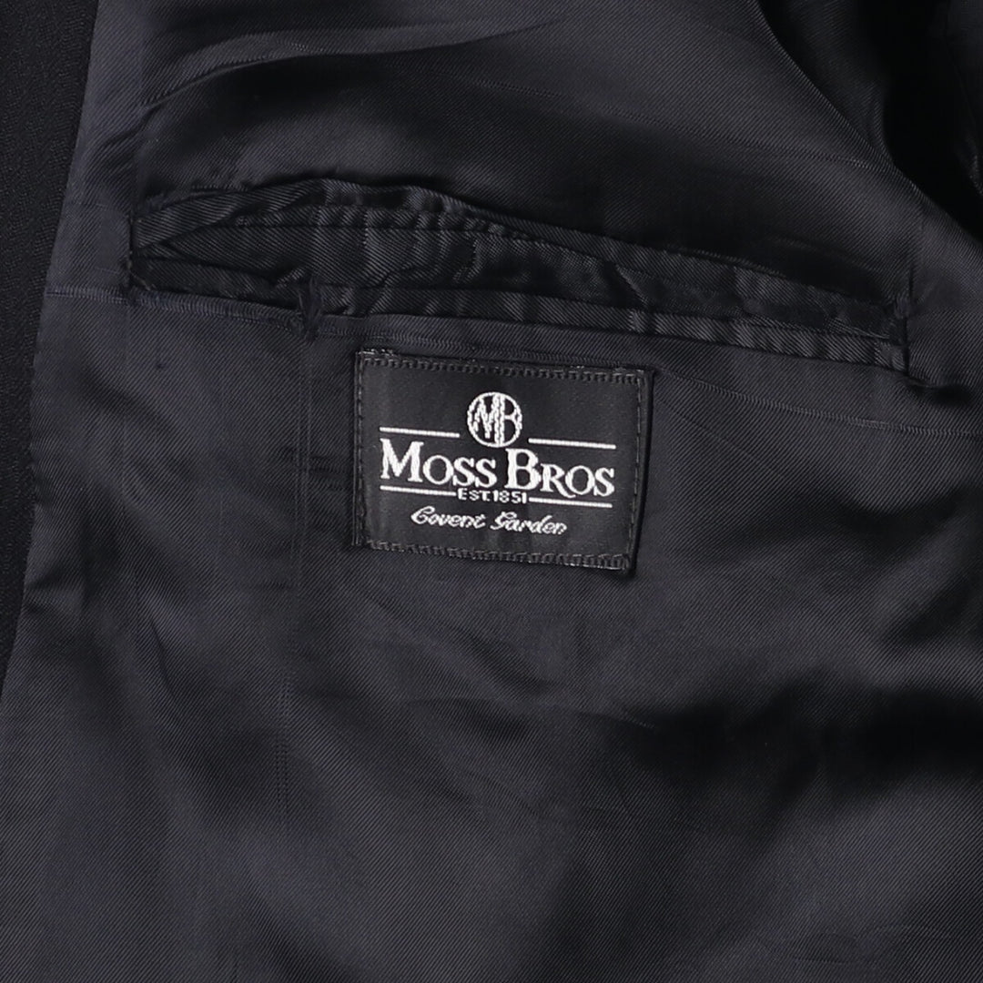 MOSS BROS Herringbone Wool Tailored Jacket, Made in England, Men's Size L wool black type Vintage Second Hand