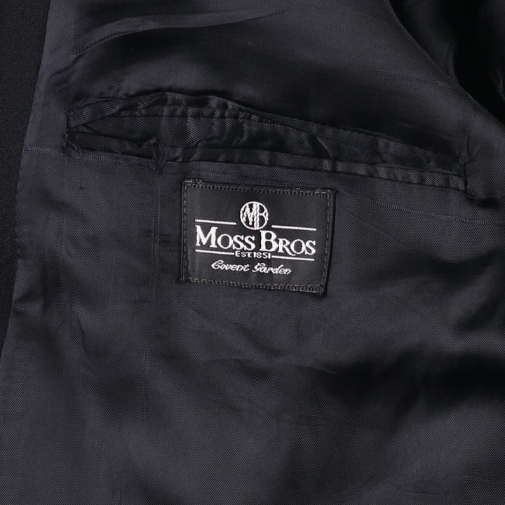 MOSS BROS Herringbone Wool Tailored Jacket, Made in England, Men's Size L wool black type Vintage Second Hand