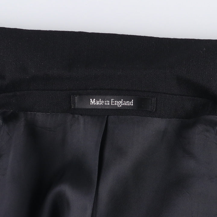 MOSS BROS Herringbone Wool Tailored Jacket, Made in England, Men's Size L wool black type Vintage Second Hand