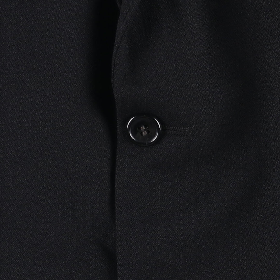 MOSS BROS Herringbone Wool Tailored Jacket, Made in England, Men's Size L wool black type Vintage Second Hand