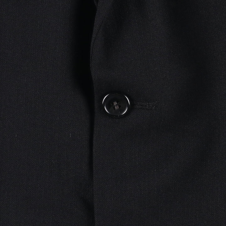 MOSS BROS Herringbone Wool Tailored Jacket, Made in England, Men's Size L wool black type Vintage Second Hand